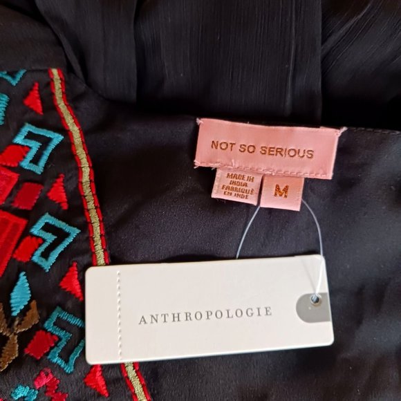 Anthropologie Not So Serious Embroidered Wrap Mini Dress - Picture 5 of 10